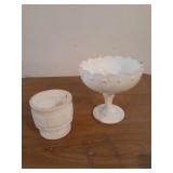 Vintage Milk Glass Teardrop Scalloped Edge