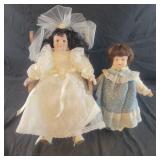 2 Porcelain Dolls - no markings