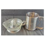 Glass Juicer and Flour Sifter