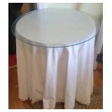 Glass top 3 legged Table 21.5"Roundx25.5"T