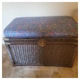 Wicker Trunk with seat cushion 36"Wx20.5"Tx20"D