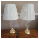 Pair of Glass Base Lamps