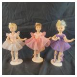 3 Porcelain Ballerina Dolls