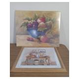 Art unframed with fruit 20 x 16 and decorative