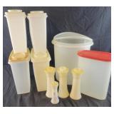 Misc Tupperware- cereal containers,  Salt and