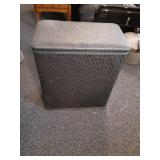 Green wicker clothes basket 19.5 x 23 x 11.5