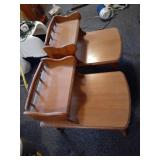 Set of 2 vintage wood coffee tables 28 x 26 x 19