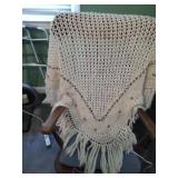 Handmade triangle shaped knitted shaw 44 x 24