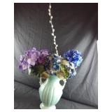 Vintage pottery vase 10" x 12" with floral