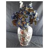 Vintage Chinese vase 9" x 12.5" with floral