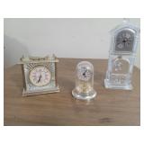 Misc lot of anniversary clocks. Includes Crystal