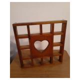 Wood handmade hanging shelf with slots 19 x 20