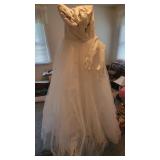 Vintage Prom Dress and Gloves - (XS)
