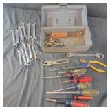 Small Toolbox and Contents - wrenchs,