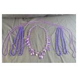 Group of Purple Beads and necklace