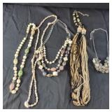 Group of Neutral Colored Fashion Necklaces