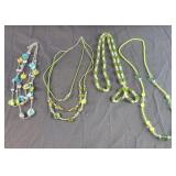Group of Green and Blue colored Fashion Necklaces