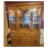 Broyhill China Hutch 57"Wx77.5"Tx15"D - Lighted