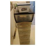 Misc lot of plastic storage bins