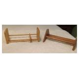 2 wood book holders 18.5 x 8 and 19 x 8