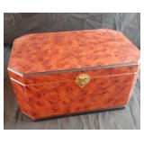 Wood jewelry box with removable top tray 12 x 6 x