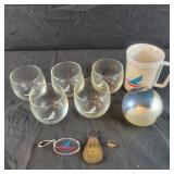 Vintage Piedmont Airlines Collectibles- glasses,