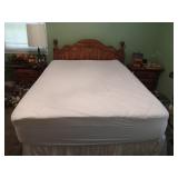 Vintage wood queen size bed with headboard 86 x