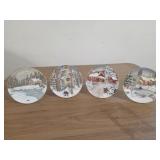 Set of 4 Ks Collections winter scene plates 5"