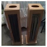 2 Wood bathroom toilet paper and tissue holders