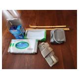 Back scratchers, gloves, masks, wrist brace, cuff