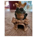 Frog and castle 10" tall
