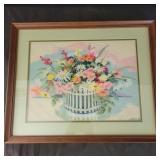 Floral Cross-stitch Art 21.5x17.5