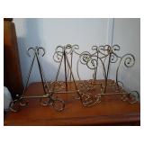 2 sets of metal decorative display stands