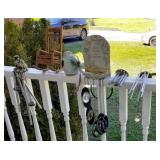Wind chimes and yard decor