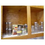 Misc glass jars, lids  and rings