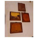 4 vintage wall hanging plaques 6 x 5