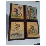 Set of 4 wall hanging plaques 5 x 6