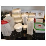 Assorted plastic containers