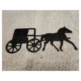 16x7 metal amish horse and buggy wall hanging