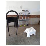 Walker, step stool and bed assist bar