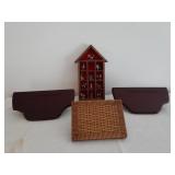 Wall decor. Shelf with 12 bronze animals-rooster