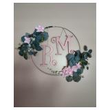 19" floral decor initials RM