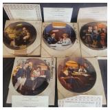 5 Norman Rockwell Collectors Plates with COA and