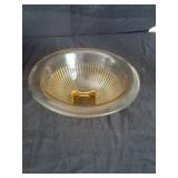 Yellow glass footed bowl