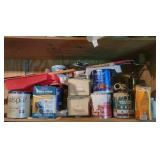 Contents of Shelf - paint, paint supplies,