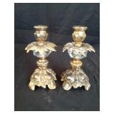 Brass colored and glass candle stick