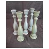 Wood candlestick holders