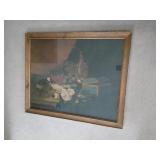 Vintage fruit art with gold trim frame 33 x 27