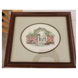 14.5x12.5 fence needlepoint framed