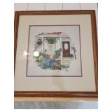 18.5x19 house/ cats needlepoint framed